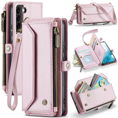 For Samsung Galaxy S22 5G CaseMe C36 Card Slots Zipper Wallet RFID Anti-theft Leather Phone Case(Pink) - Galaxy S22 5G Cases by CaseMe | Online Shopping South Africa | PMC Jewellery | Buy Now Pay Later Mobicred