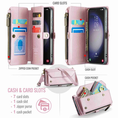 For Samsung Galaxy S23 5G CaseMe C36 Card Slots Zipper Wallet RFID Anti-theft Leather Phone Case(Pink) - Galaxy S23 5G Cases by CaseMe | Online Shopping South Africa | PMC Jewellery | Buy Now Pay Later Mobicred