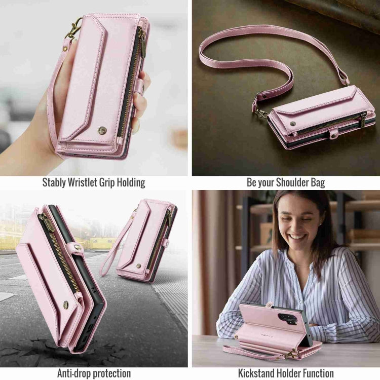 For Samsung Galaxy Note10+ CaseMe C36 Card Slots Zipper Wallet RFID Anti-theft Leather Phone Case(Pink) - Galaxy Phone Cases by CaseMe | Online Shopping South Africa | PMC Jewellery | Buy Now Pay Later Mobicred