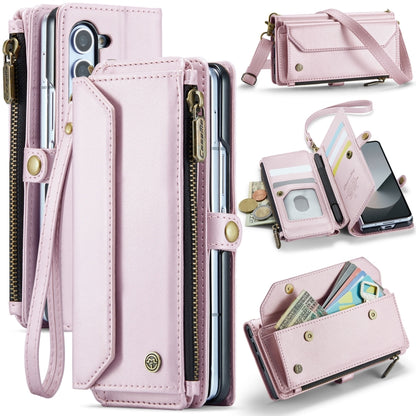 For Samsung Galaxy Z Fold6 5G CaseMe C36 Card Slots Zipper Wallet RFID Anti-theft Leather Phone Case(Pink) - Galaxy Z Fold6 5G Cases by CaseMe | Online Shopping South Africa | PMC Jewellery | Buy Now Pay Later Mobicred