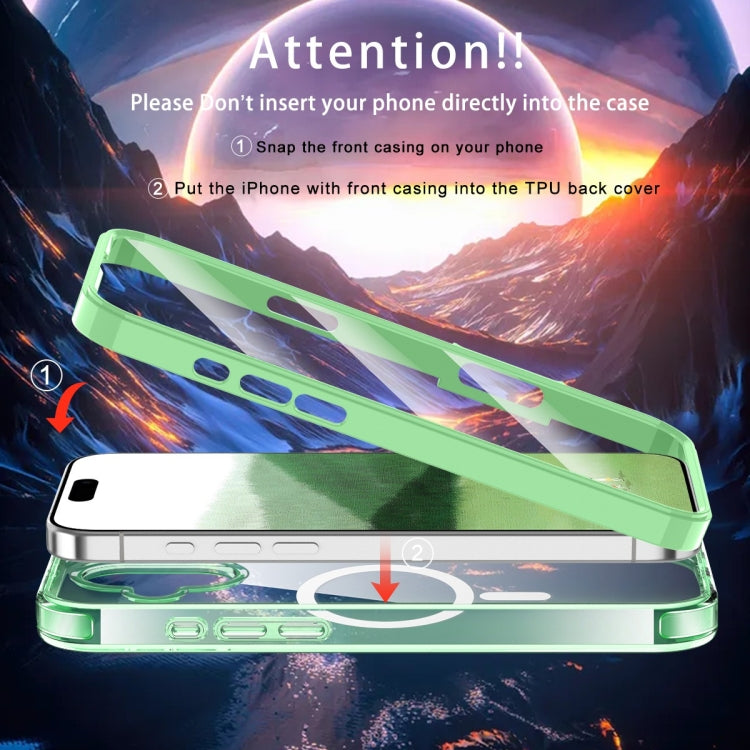 For iPhone 16 Colorful MagSafe Magnetic PC Hybrid TPU Phone Case(Green) - iPhone 16 Cases by PMC Jewellery | Online Shopping South Africa | PMC Jewellery | Buy Now Pay Later Mobicred