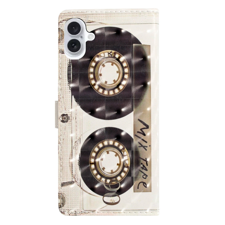 For iPhone 16 3D Pattern Leather Phone Case(Tape) - iPhone 16 Cases by PMC TechLife | Online Shopping South Africa | PMC TechLife | Buy Now Pay Later Mobicred