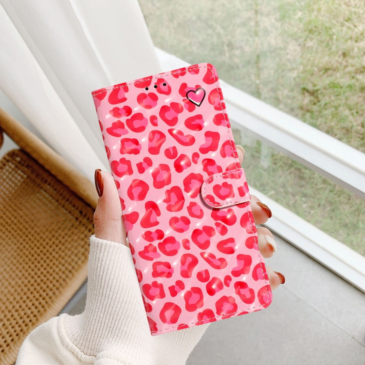 For Motorola Edge 2024 3D Pattern Leather Phone Case(Pink Leopard Print) - Motorola Cases by PMC Jewellery | Online Shopping South Africa | PMC Jewellery | Buy Now Pay Later Mobicred