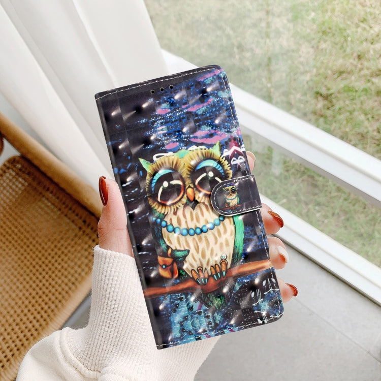 For Motorola Edge 2024 3D Pattern Leather Phone Case(Big-eyed owl) - Motorola Cases by PMC Jewellery | Online Shopping South Africa | PMC Jewellery | Buy Now Pay Later Mobicred