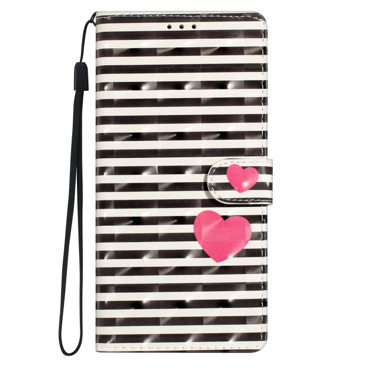 For Motorola Moto G Play 2024 3D Pattern Leather Phone Case(Striped Heart) - Motorola Cases by PMC Jewellery | Online Shopping South Africa | PMC Jewellery | Buy Now Pay Later Mobicred