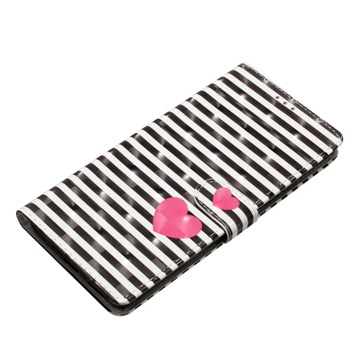 For Motorola Moto G Play 2024 3D Pattern Leather Phone Case(Striped Heart) - Motorola Cases by PMC Jewellery | Online Shopping South Africa | PMC Jewellery | Buy Now Pay Later Mobicred