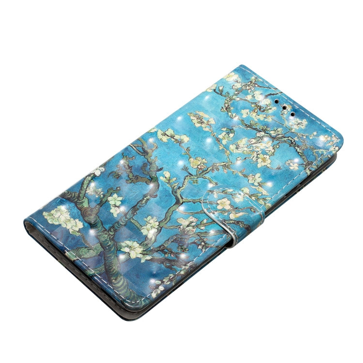 For Motorola Moto G Stylus 5G 2024 3D Pattern Leather Phone Case(Blue Base Apricot Flower) - Motorola Cases by PMC Jewellery | Online Shopping South Africa | PMC Jewellery | Buy Now Pay Later Mobicred