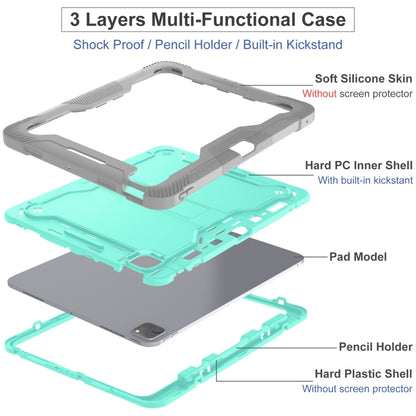 For iPad Pro 13 2024 Shockproof Silicone Hybrid PC Tablet Case with Holder(Mint Green + Grey) - iPad Pro 13 2024 Cases by PMC Jewellery | Online Shopping South Africa | PMC Jewellery | Buy Now Pay Later Mobicred