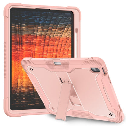 For iPad Air 13 2024 Shockproof Silicone Hybrid PC Tablet Case with Holder(Rose Gold) - iPad Air 13 2024 Cases by PMC Jewellery | Online Shopping South Africa | PMC Jewellery | Buy Now Pay Later Mobicred