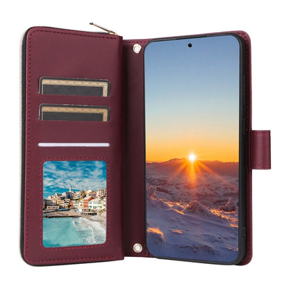 For Samsung Galaxy S24 FE 5G Crossbody Rhombic Zipper Tower Buckle Leather Phone Case with Lanyard(Wine Red) - Galaxy S24 FE 5G Cases by PMC Jewellery | Online Shopping South Africa | PMC Jewellery | Buy Now Pay Later Mobicred