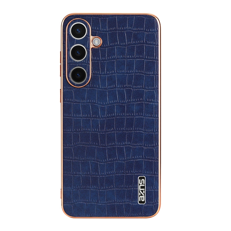 For Samsung Galaxy S24+ 5G AZNS Electroplated Frame Crocodile Texture Full Coverage Phone Case(Blue) - Galaxy S22+ 5G Cases by AZNS | Online Shopping South Africa | PMC Jewellery | Buy Now Pay Later Mobicred