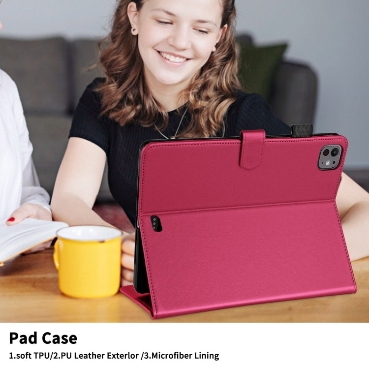 For iPad Pro 13 2024 Rhombus Lattice Leather Smart Tablet Case(Red) - iPad Pro 13 2024 Cases by PMC Jewellery | Online Shopping South Africa | PMC Jewellery | Buy Now Pay Later Mobicred