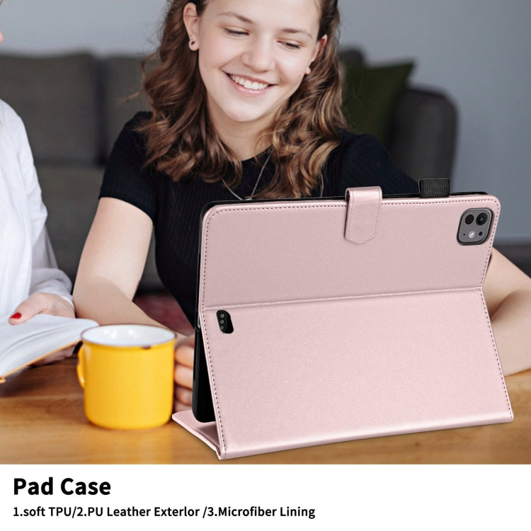 For iPad Pro 13 2024 Rhombus Lattice Leather Smart Tablet Case(Rose Gold) - iPad Pro 13 2024 Cases by PMC Jewellery | Online Shopping South Africa | PMC Jewellery | Buy Now Pay Later Mobicred