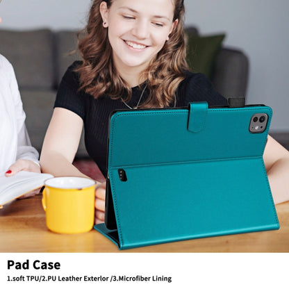 For iPad Pro 13 2024 Rhombus Lattice Leather Smart Tablet Case(Dark Green) - iPad Pro 13 2024 Cases by PMC Jewellery | Online Shopping South Africa | PMC Jewellery | Buy Now Pay Later Mobicred