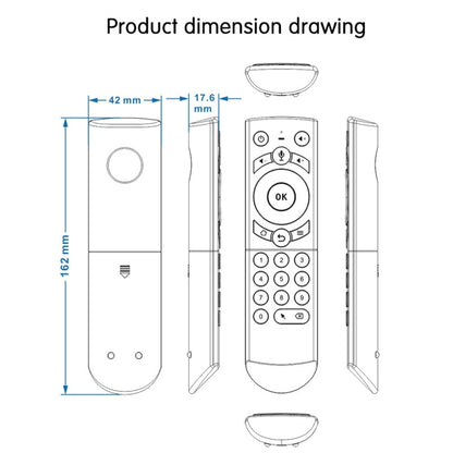 G21 2.4GHz Fly Air Mouse LED Backlight Wireless Keyboard Remote Control with Gyroscope for Android TV Box / PC, Support Intelligent Voice (Blue) - MINI PC Accessories & Gadgets by PMC Jewellery | Online Shopping South Africa | PMC Jewellery | Buy Now Pay Later Mobicred