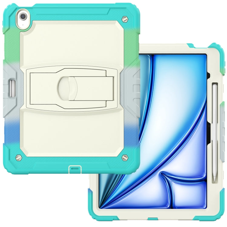 For iPad Air 13 2025 / 2024 Silicone Hydric PC Tablet Case with Shoulder Strap & Holder(Camouflage Light Blue) - iPad Air 13 2025 / 2024 Cases by PMC Jewellery | Online Shopping South Africa | PMC Jewellery | Buy Now Pay Later Mobicred