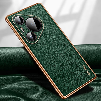 For Huawei Pura 70 Pro SULADA TPU + Litchi Texture Leather Phone Case(Green) - Huawei Cases by SULADA | Online Shopping South Africa | PMC Jewellery | Buy Now Pay Later Mobicred