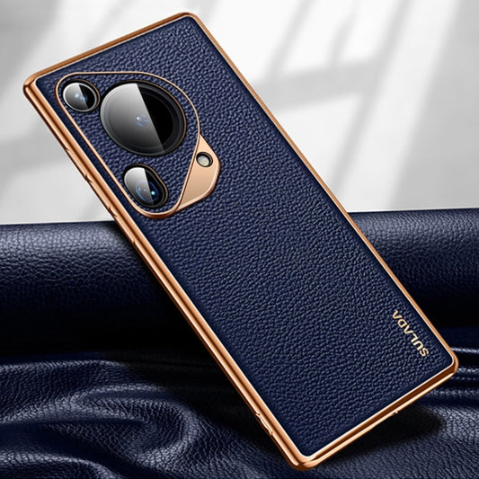 For Huawei Pura 70 Ultra SULADA TPU + Litchi Texture Leather Phone Case(Blue) - Huawei Cases by SULADA | Online Shopping South Africa | PMC Jewellery | Buy Now Pay Later Mobicred