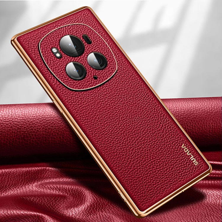 For Honor Magic6 Pro SULADA TPU + Litchi Texture Leather Phone Case(Red) - Honor Cases by SULADA | Online Shopping South Africa | PMC Jewellery | Buy Now Pay Later Mobicred