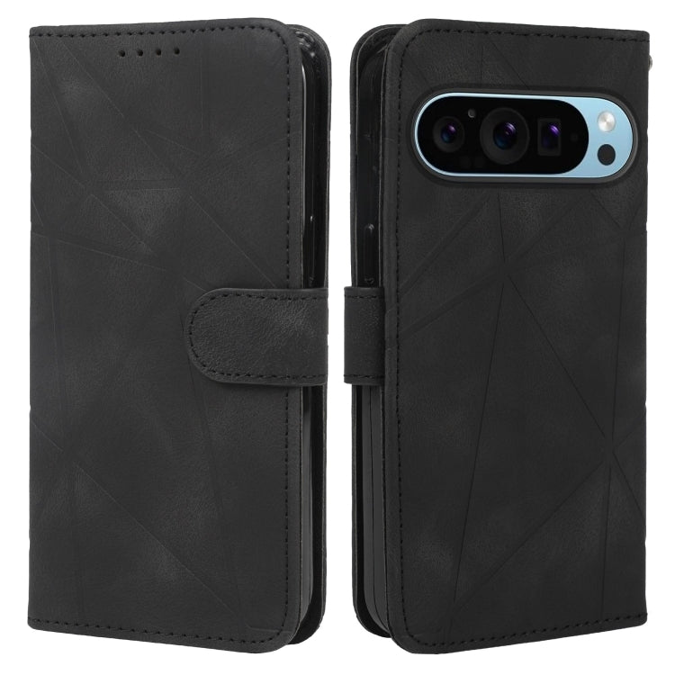 For Google Pixel 9 Pro XL Skin Feel Geometric Lines Leather Phone Case(Black) - Google Cases by PMC Jewellery | Online Shopping South Africa | PMC Jewellery | Buy Now Pay Later Mobicred