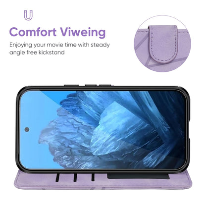 For Google Pixel 9 Pro XL Skin Feel Geometric Lines Leather Phone Case(Purple) - Google Cases by PMC Jewellery | Online Shopping South Africa | PMC Jewellery | Buy Now Pay Later Mobicred