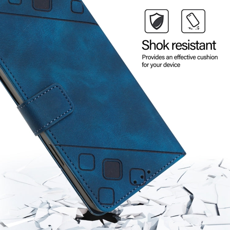 For Blackview A53 Skin Feel Embossed Leather Phone Case(Blue) - More Brand by PMC TechLife | Online Shopping South Africa | PMC TechLife | Buy Now Pay Later Mobicred