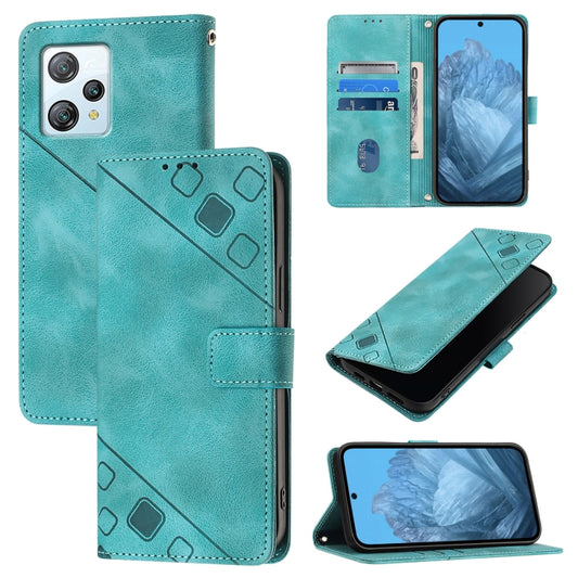 For Blackview A53 Skin Feel Embossed Leather Phone Case(Green) - More Brand by PMC Jewellery | Online Shopping South Africa | PMC Jewellery | Buy Now Pay Later Mobicred