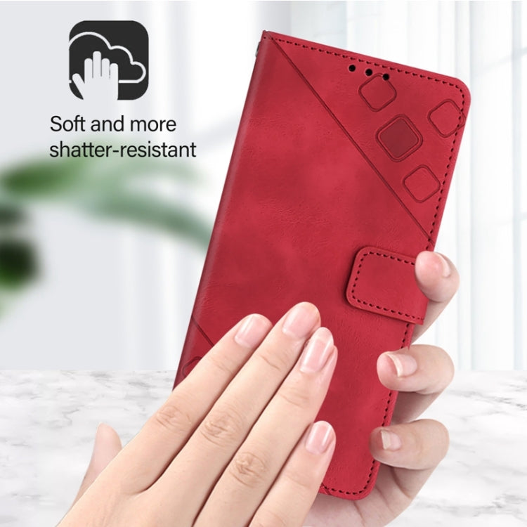 For Blackview Color 8 Skin Feel Embossed Leather Phone Case(Red) - More Brand by PMC TechLife | Online Shopping South Africa | PMC TechLife | Buy Now Pay Later Mobicred