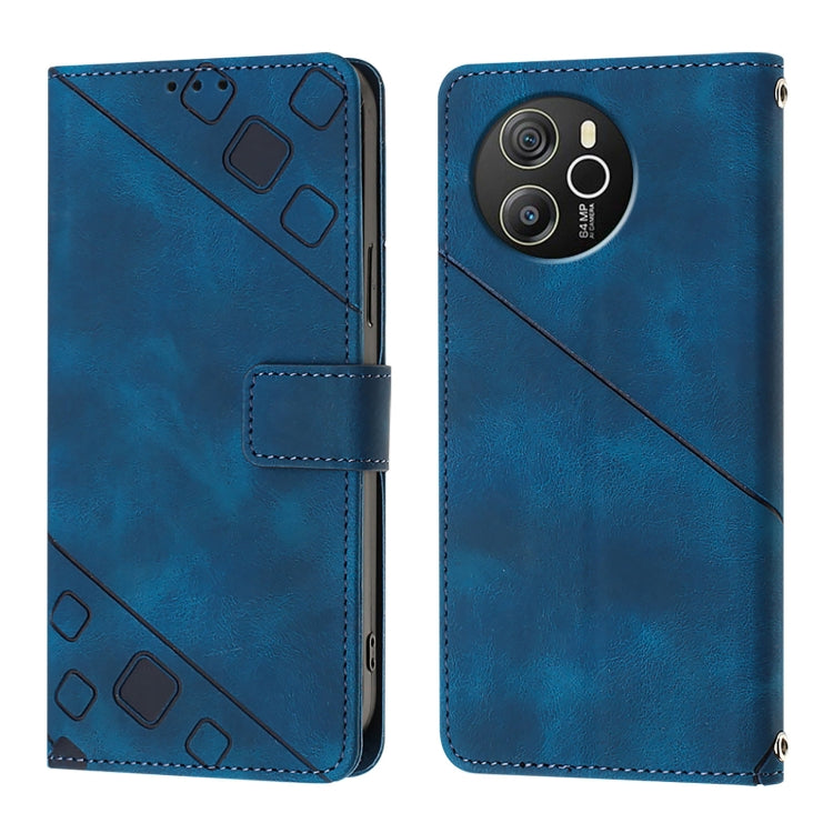 For Blackview Shark 8 Skin Feel Embossed Leather Phone Case(Blue) - More Brand by PMC Jewellery | Online Shopping South Africa | PMC Jewellery | Buy Now Pay Later Mobicred