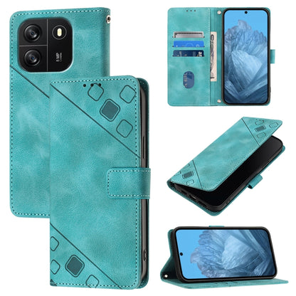 For Blackview Wave 6C Skin Feel Embossed Leather Phone Case(Green) - More Brand by PMC Jewellery | Online Shopping South Africa | PMC Jewellery | Buy Now Pay Later Mobicred