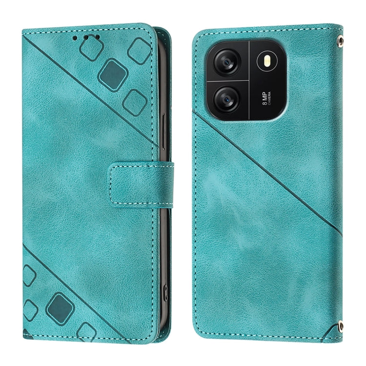 For Blackview Wave 6C Skin Feel Embossed Leather Phone Case(Green) - More Brand by PMC Jewellery | Online Shopping South Africa | PMC Jewellery | Buy Now Pay Later Mobicred