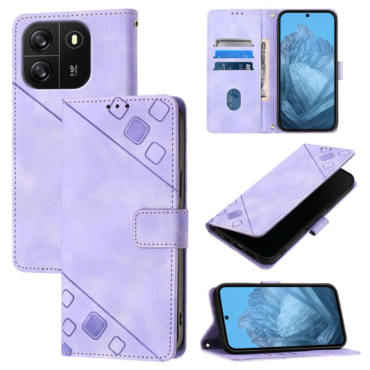 For Blackview Wave 6C Skin Feel Embossed Leather Phone Case(Light Purple) - More Brand by PMC Jewellery | Online Shopping South Africa | PMC Jewellery | Buy Now Pay Later Mobicred