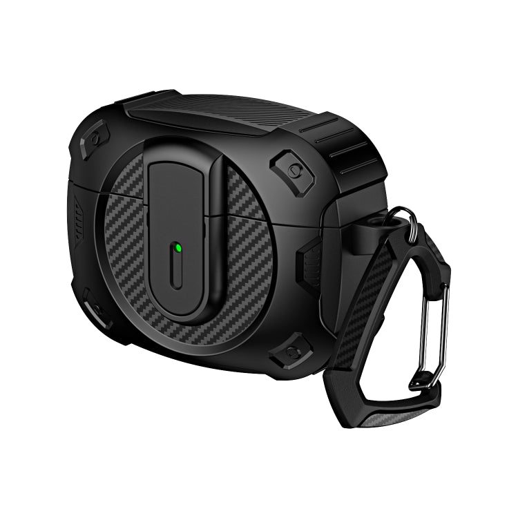 For AirPods Pro 2 Lock Shockproof Bluetooth Earphone Protective Case(Black) - For AirPods Pro 2 by PMC Jewellery | Online Shopping South Africa | PMC Jewellery | Buy Now Pay Later Mobicred