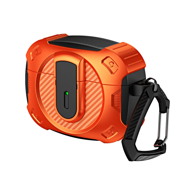For AirPods Pro Lock Shockproof Bluetooth Earphone Protective Case(Black Orange) - For AirPods Pro by PMC Jewellery | Online Shopping South Africa | PMC Jewellery | Buy Now Pay Later Mobicred