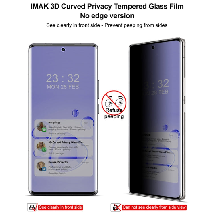 For vivo X100 Ultra imak 3D Curved Privacy Full Screen Tempered Glass Film - vivo Tempered Glass by imak | Online Shopping South Africa | PMC Jewellery | Buy Now Pay Later Mobicred