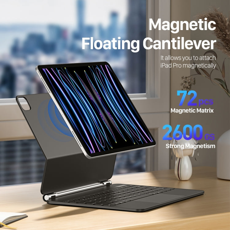 DUX DUCIS MK Series Floating Magnetic Keyboard Tablet Leather Case For iPad Air 13 2024 / Pro 12.9 2022 / 2021(Black) - Universal by DUX DUCIS | Online Shopping South Africa | PMC TechLife | Buy Now Pay Later Mobicred