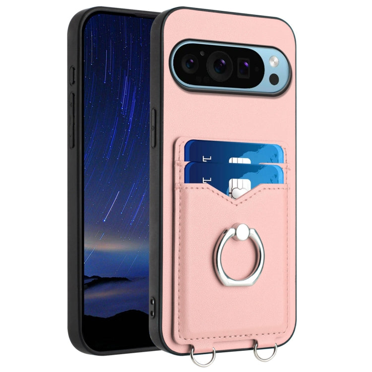 For Google Pixel 9 / 9 Pro R20 Ring Card Holder Phone Case(Pink) - Google Cases by PMC Jewellery | Online Shopping South Africa | PMC Jewellery | Buy Now Pay Later Mobicred