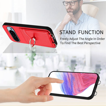 For Google Pixel 9 / 9 Pro R20 Ring Card Holder Phone Case(Red) - Google Cases by PMC Jewellery | Online Shopping South Africa | PMC Jewellery | Buy Now Pay Later Mobicred