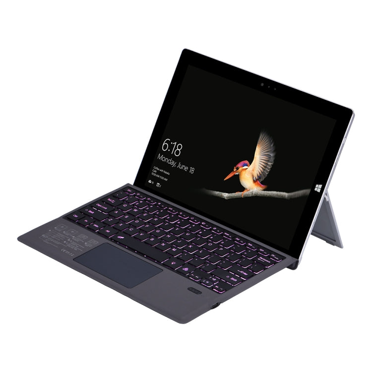 1089DC-RU Russian Backlit Magnetic Bluetooth 3.0 Keyboard for Microsoft Surface Pro 7 / 6 / 2017 / 4 / 3(Grey) - Others Keyboard by PMC Jewellery | Online Shopping South Africa | PMC Jewellery | Buy Now Pay Later Mobicred