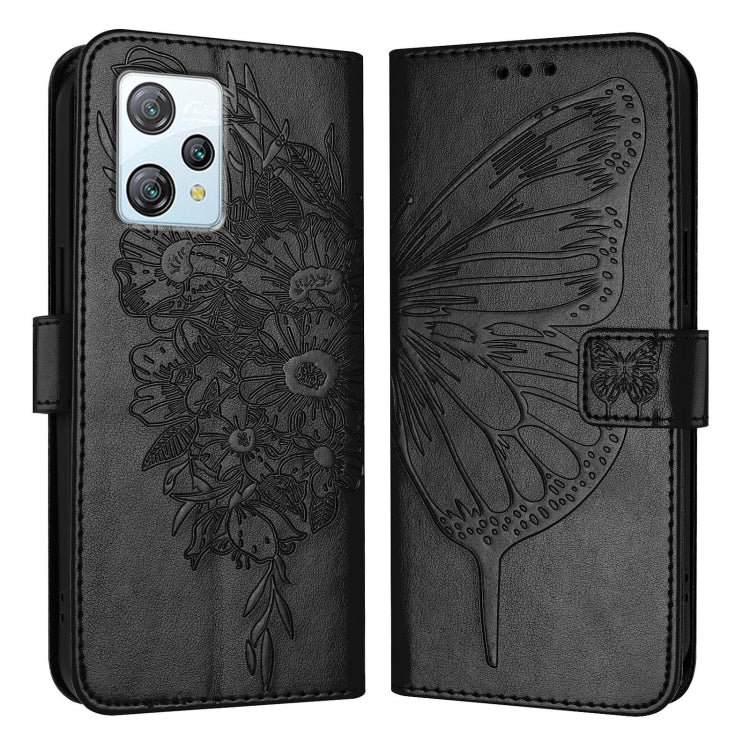 For Blackview A53 Embossed Butterfly Leather Phone Case(Black) - More Brand by PMC TechLife | Online Shopping South Africa | PMC TechLife | Buy Now Pay Later Mobicred