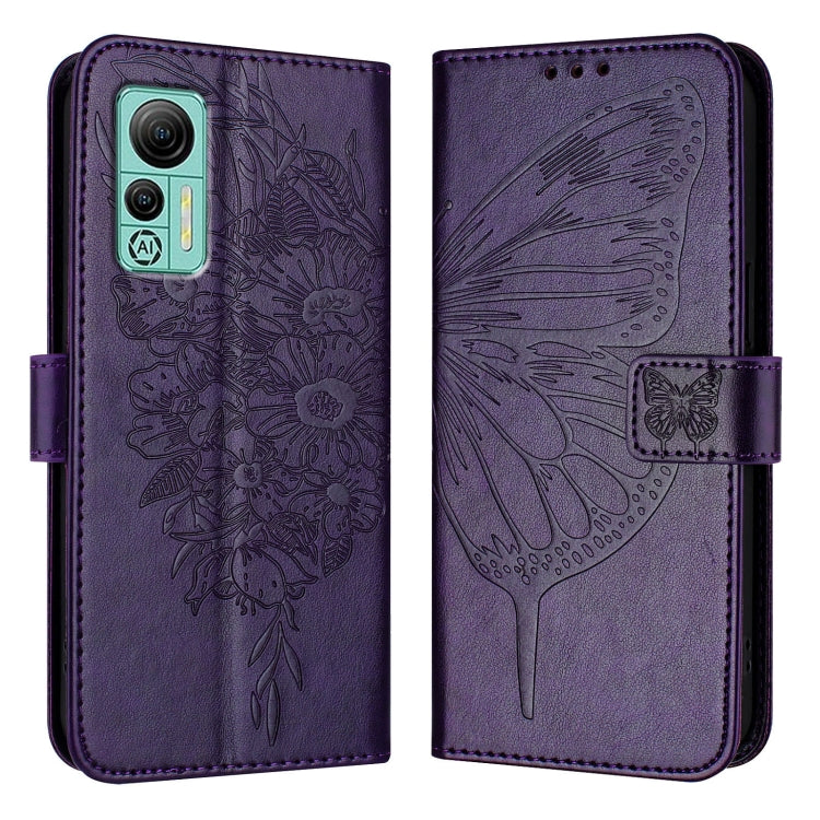 For Ulefone Note 14 Embossed Butterfly Leather Phone Case(Dark Purple) - Ulefone Cases by PMC Jewellery | Online Shopping South Africa | PMC Jewellery | Buy Now Pay Later Mobicred