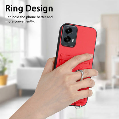 For Motorola Moto G 5G 2024 R20 Ring Card Holder Phone Case(Red) - Motorola Cases by PMC Jewellery | Online Shopping South Africa | PMC Jewellery | Buy Now Pay Later Mobicred