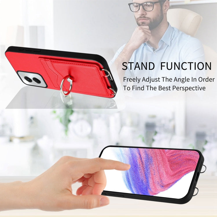 For Motorola Moto G Power 5G 2024 R20 Ring Card Holder Phone Case(Red) - Motorola Cases by PMC Jewellery | Online Shopping South Africa | PMC Jewellery | Buy Now Pay Later Mobicred