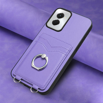 For Motorola Moto G Power 5G 2024 R20 Ring Card Holder Phone Case(Purple) - Motorola Cases by PMC Jewellery | Online Shopping South Africa | PMC Jewellery | Buy Now Pay Later Mobicred