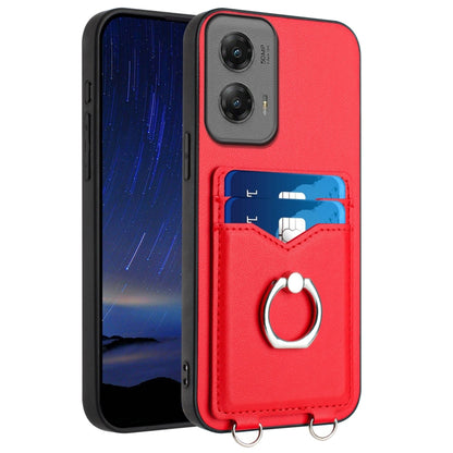 For Motorola Moto G Stylus 5G 2024 R20 Ring Card Holder Phone Case(Red) - Motorola Cases by PMC Jewellery | Online Shopping South Africa | PMC Jewellery | Buy Now Pay Later Mobicred