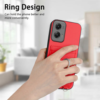 For Motorola Moto G Stylus 5G 2024 R20 Ring Card Holder Phone Case(Red) - Motorola Cases by PMC Jewellery | Online Shopping South Africa | PMC Jewellery | Buy Now Pay Later Mobicred