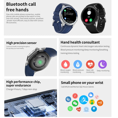 HD Watch X 1.43 inch IP68 BT5.3 Sport Smart Watch, Support Bluetooth Call / Sleep / Blood Oxygen / Heart Rate / Blood Pressure Health Monitor(Black Steel + Black Silicone Strap) - Smart Watches by PMC Jewellery | Online Shopping South Africa | PMC Jewellery | Buy Now Pay Later Mobicred