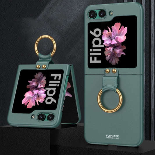 For Samsung Galaxy Z Flip6 GKK Ultra-thin PC Full Coverage Phone Case with Ring Holder(Dark Green) - Galaxy Z Flip6 5G Cases by GKK | Online Shopping South Africa | PMC Jewellery | Buy Now Pay Later Mobicred