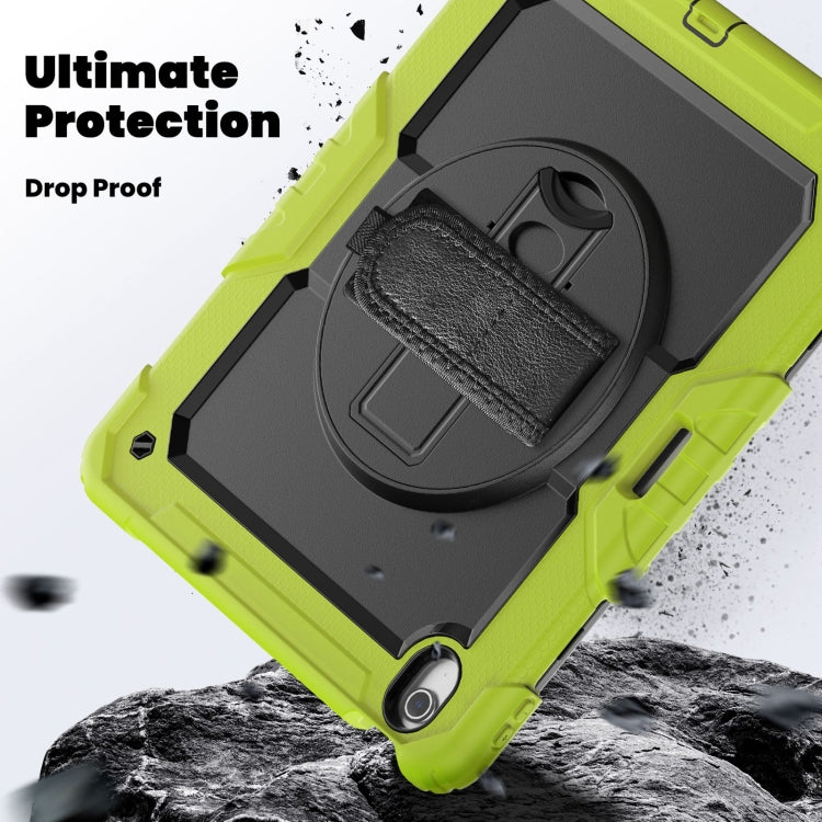 For iPad Air 13 2024 Silicone Hybrid PC Tablet Case with Shoulder Strap(Black + Yellow Green) - iPad Air 13 2024 Cases by PMC Jewellery | Online Shopping South Africa | PMC Jewellery | Buy Now Pay Later Mobicred