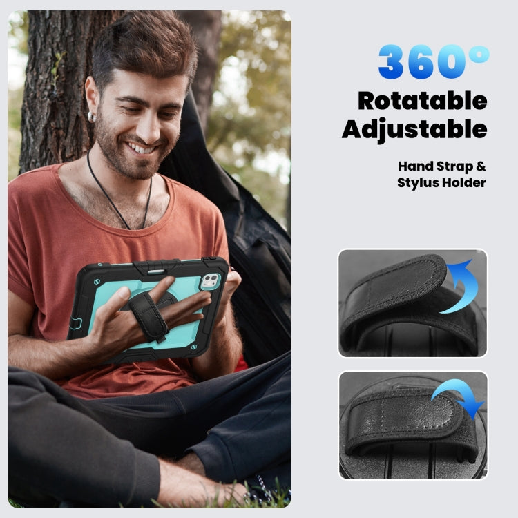 For iPad Pro 11 2024 Silicone Hybrid PC Tablet Case with Shoulder Strap(Light Blue + Black) - iPad Pro 11 2024 Cases by PMC TechLife | Online Shopping South Africa | PMC TechLife | Buy Now Pay Later Mobicred